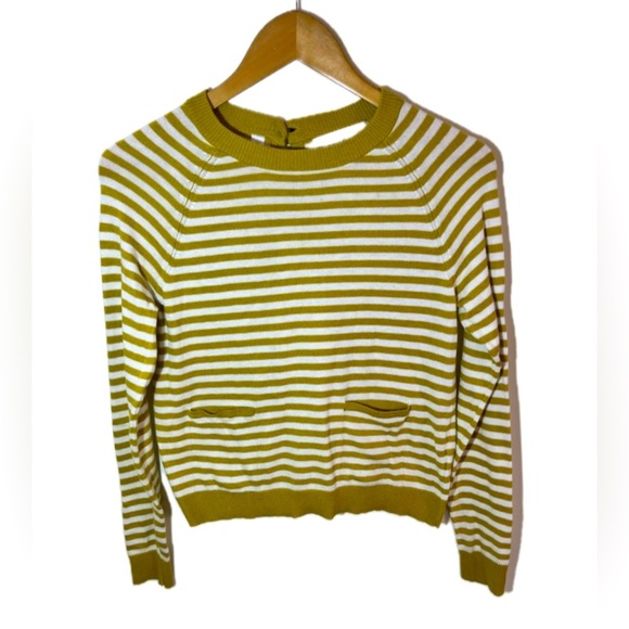 Anthropologie Sweaters - Charlie & Robin Anthropologie Women’s Sweater Yellow & White Stripped XS Boho